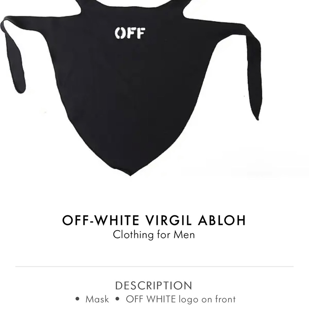 OFF-WHITE VIRGIL ABLOH • MaskDESCRIPTION OFF WHITE logo on front